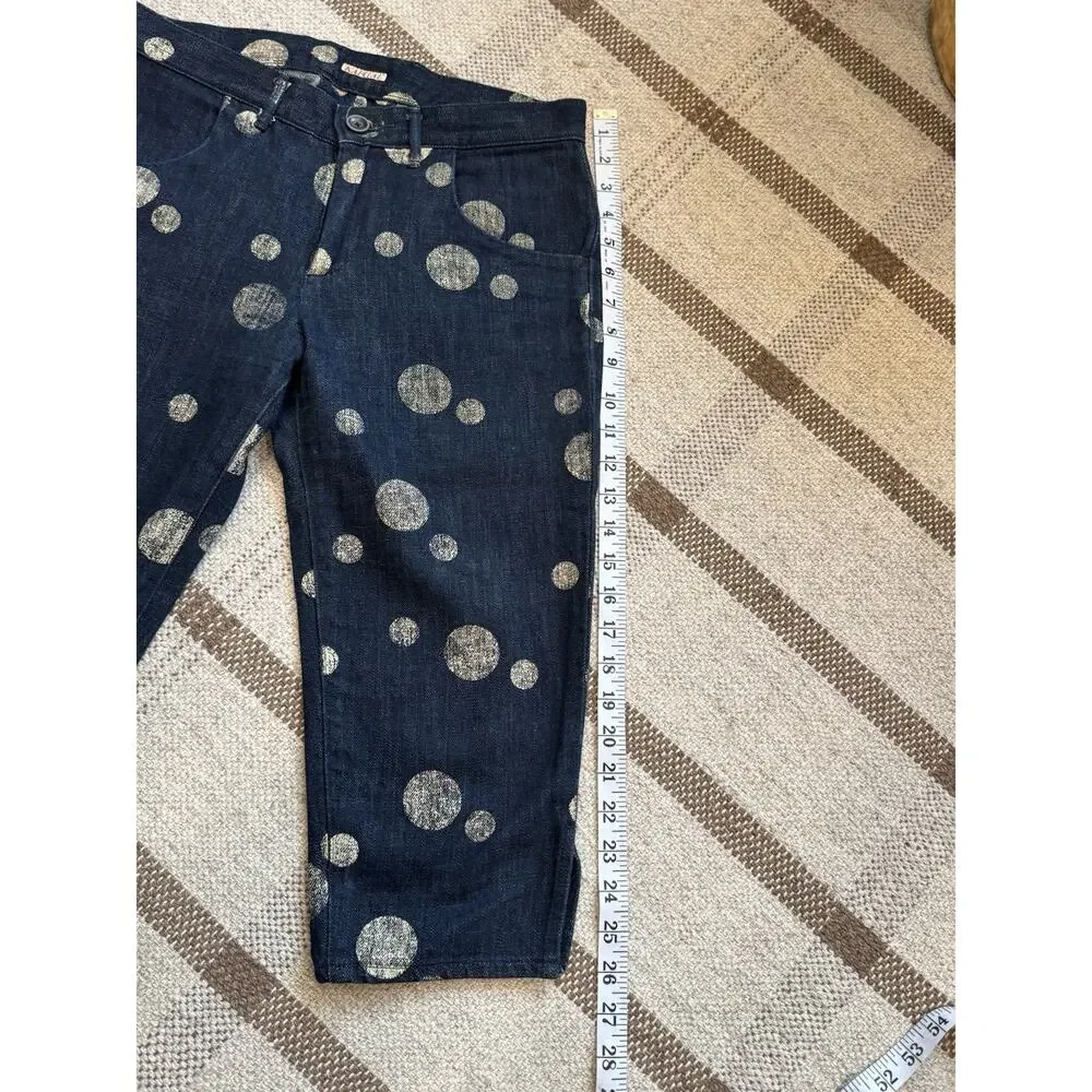 Kapital Japan Denim Long Shorts Jorts Dots Women’s XS/S 0 Bermuda Jean Capri